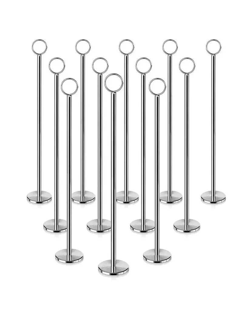Silver Short Table Number Stand 