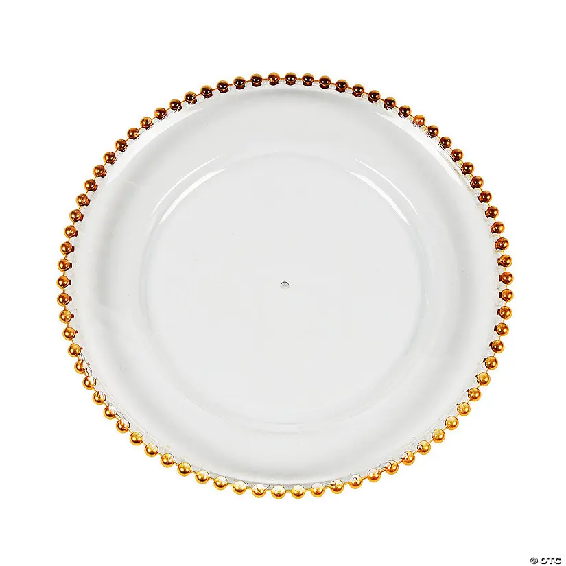 Charger: Clear w/Gold Beaded Trim