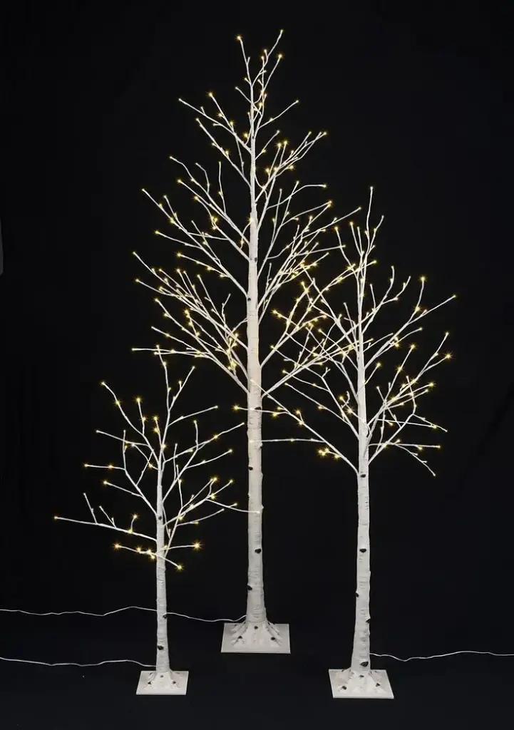 Lighted Birch Trees-Set of 3
