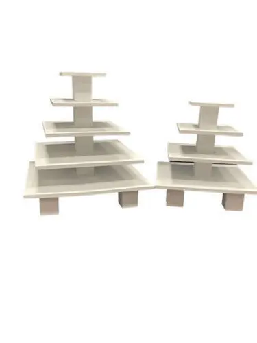 White Wood Dessert Display-Set of 3 