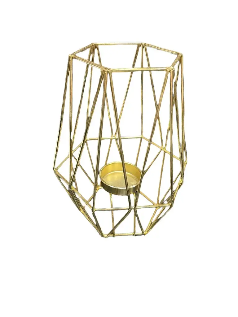 Votive: Tall Geo-Gold 