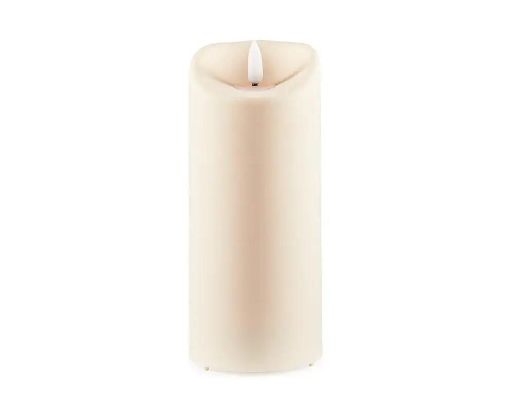 Ivory Flame-less LED Pillar Candle - 6.9"