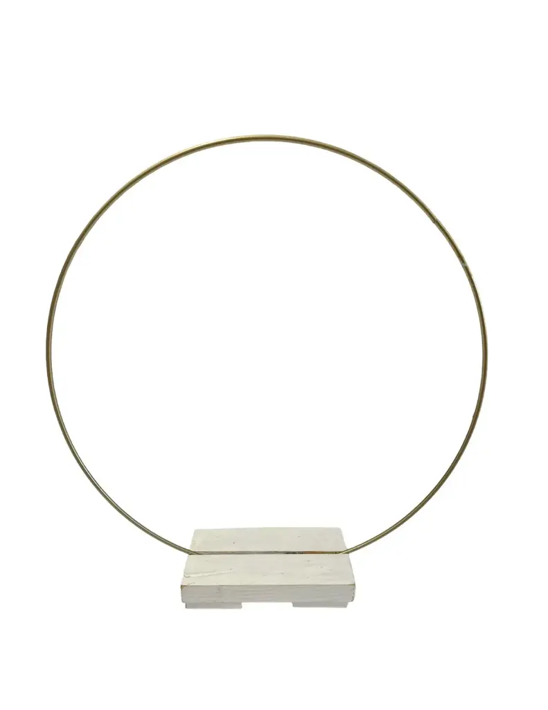Gold Circle with White Base Centerpiece