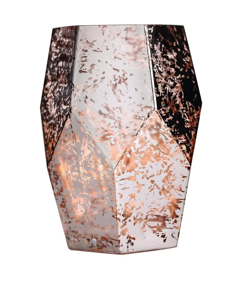 Rose Gold Speckled Pentagon Vases 
