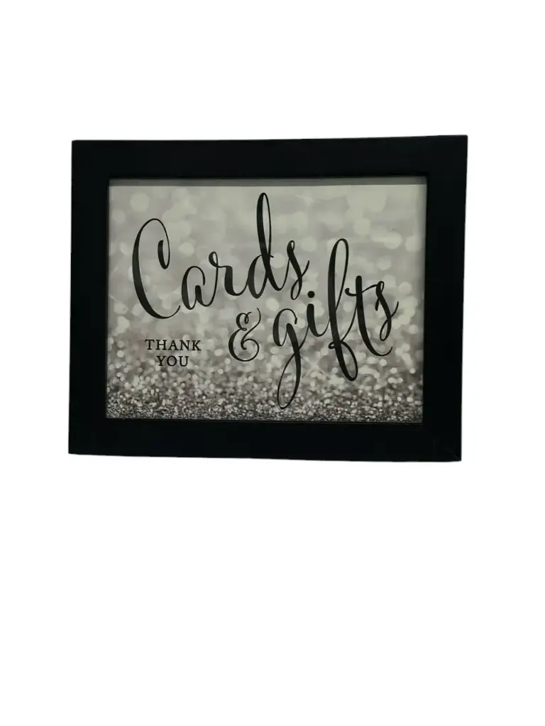 Sign:  Cards & Gifts-B/'W Background 