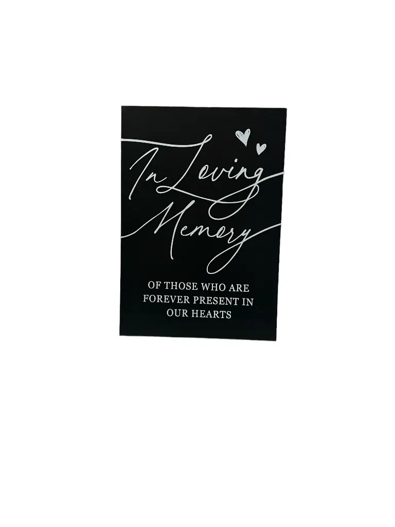 Memorial Sign: Black 