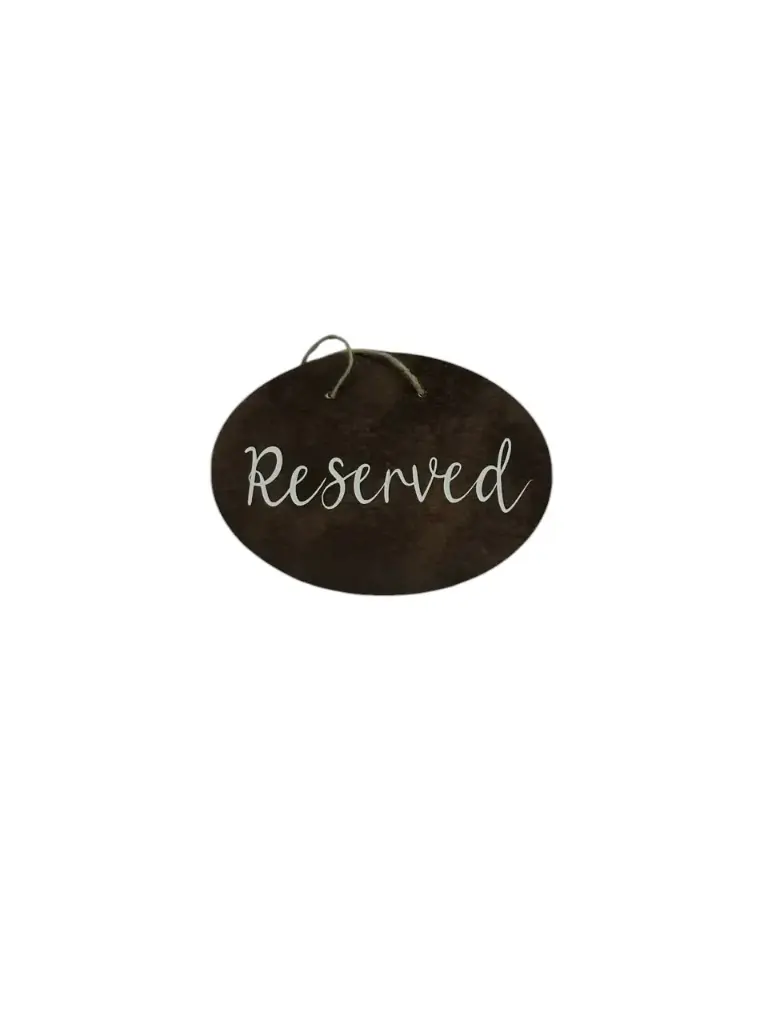 Oval Wood Reserved w/Twine 