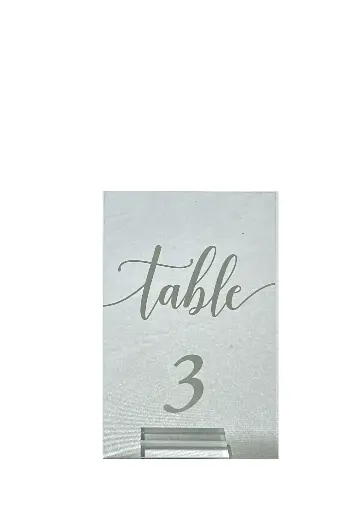 Table Number: Acrylic Rectangle Tall 
