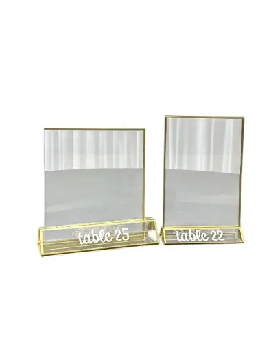 Table Number: Acrylic w/Gold Border-2Sizes 