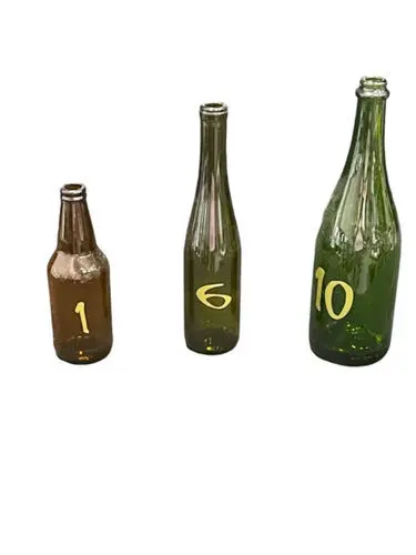 Table Number: Bottles w/Gold Lettering 