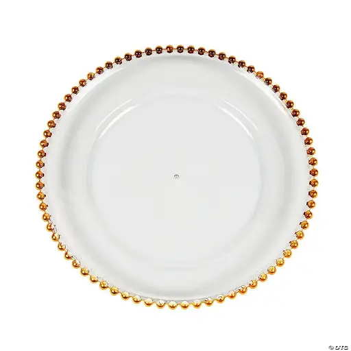 Charger: Clear w/Gold Beaded Trim