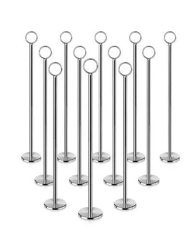 Tall Silver Table Number Stands 