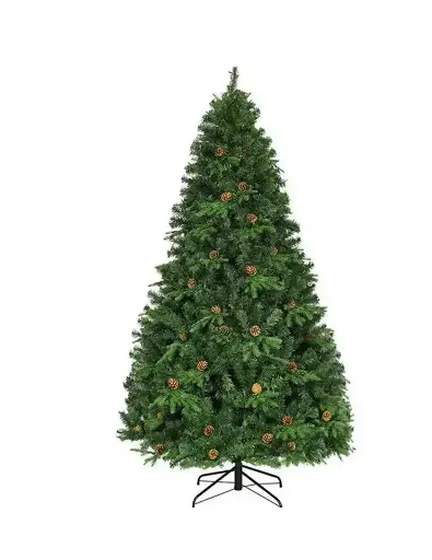 Christmas Tree: 9' w/ Pine Cones: No Lights