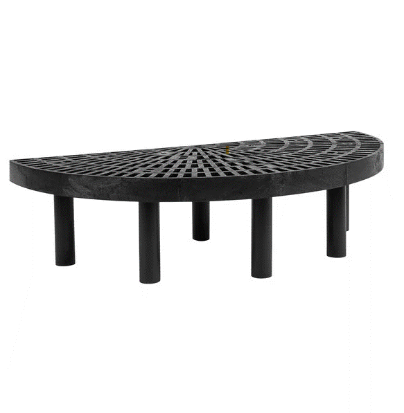 Black Half Round Display Platform