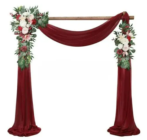 Fabric & Floral Set: Burgundy