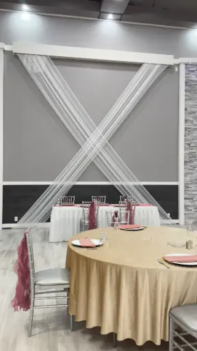 "X" Fabric Backdrop:  White