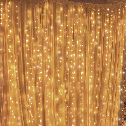 Backdrop Icicle Lights:  Warm Light