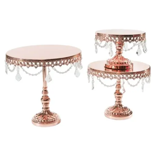 Cake Stand: Rose Gold Set of 3