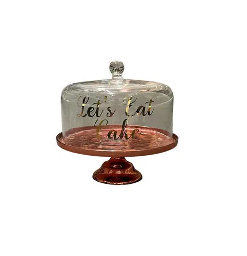 Rose Gold Cake Stand w/Cover 