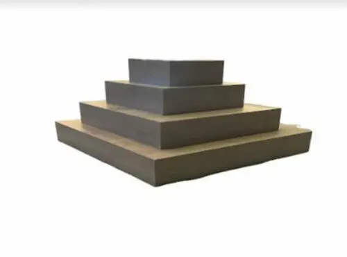 Dessert Display: Gray Wood Set of 4 