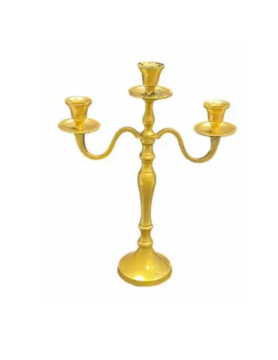 Gold 3-Arm Candelabra 