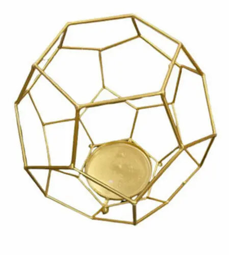 Large Geometric Candle Holder-Gold 