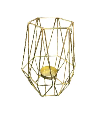 Votive: Tall Geo-Gold 