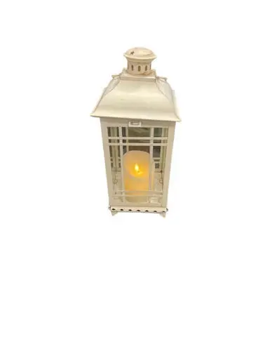 Lantern: White Metal Decorative-Large