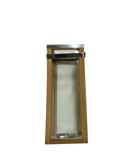  Lantern: Wood w/Metal Trim-Small