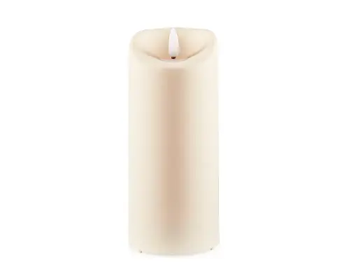 Ivory Flame-less LED Pillar Candle - 6.9"