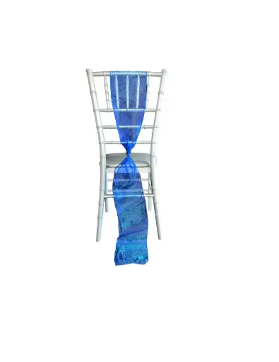 Blue Organza Chiavari Chair Sash