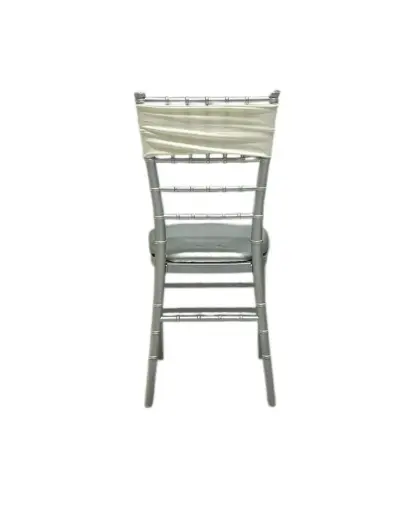 Spandex Chair Bow: Ivory-No Buckle 