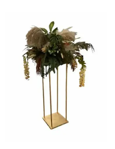Boho Floral Arrangement w/Gold Stand