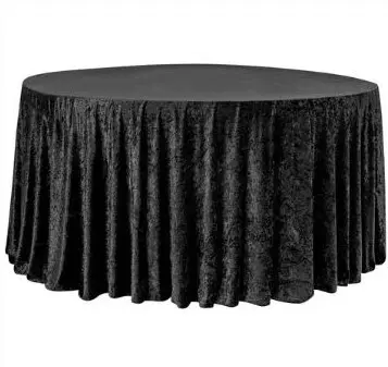 120" Velvet Table Cloth:  Black
