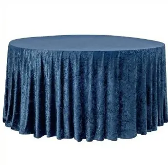 120" Velvet Table Cloth:  Blue