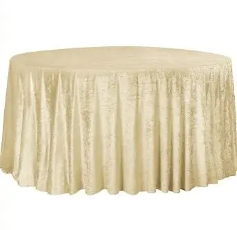 120" Velvet Table Cloth:  Champagne