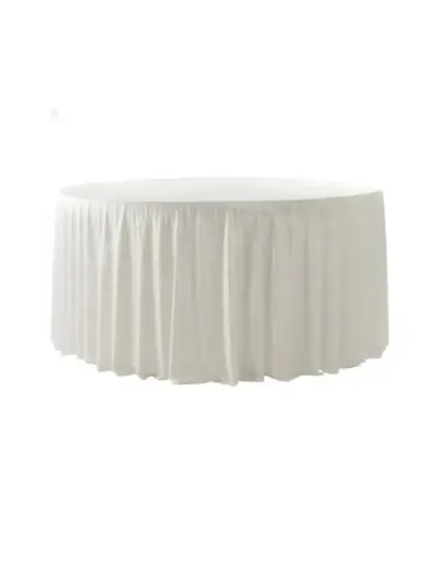 120" Velvet Table Cloth: Ivory