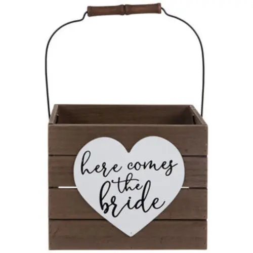 Wooden Flower Girl Basket 
