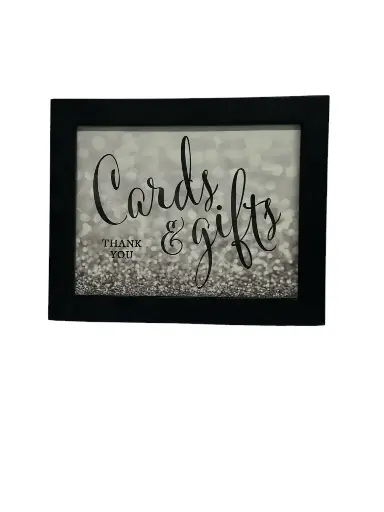 Sign:  Cards & Gifts-B/'W Background 