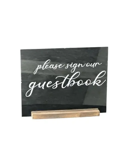 Guestbook w/wood base 