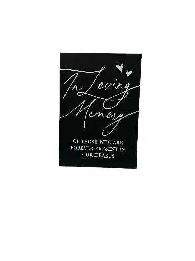 Memorial Sign: Black 