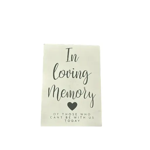 Memorial:  In Loving Memory Sign-White 