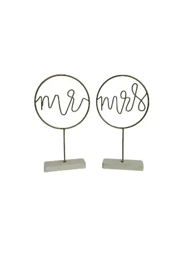 Gold Round Mr & Mrs 