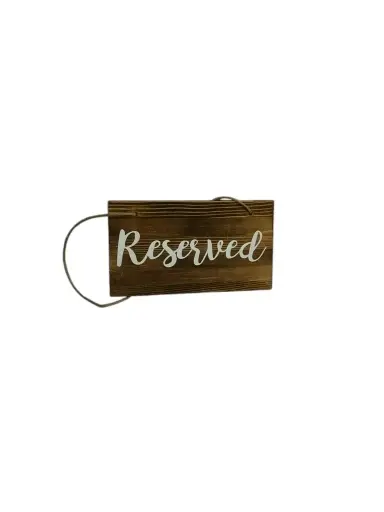 Wood Reserved Sign w/Twine 