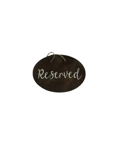 Oval Wood Reserved w/Twine 